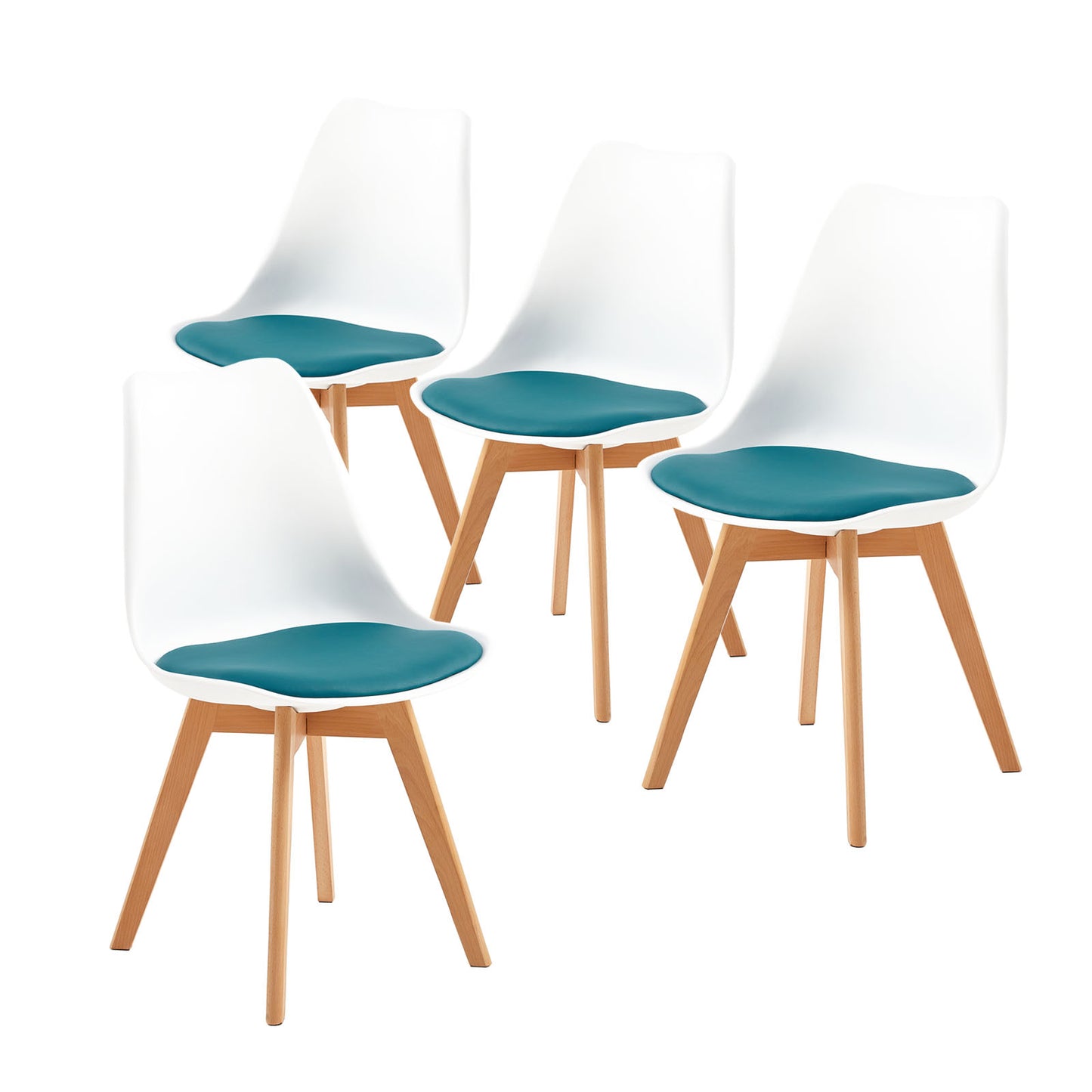 Lot de 4 chaises au design contemporain Scandinave pour salle à manger