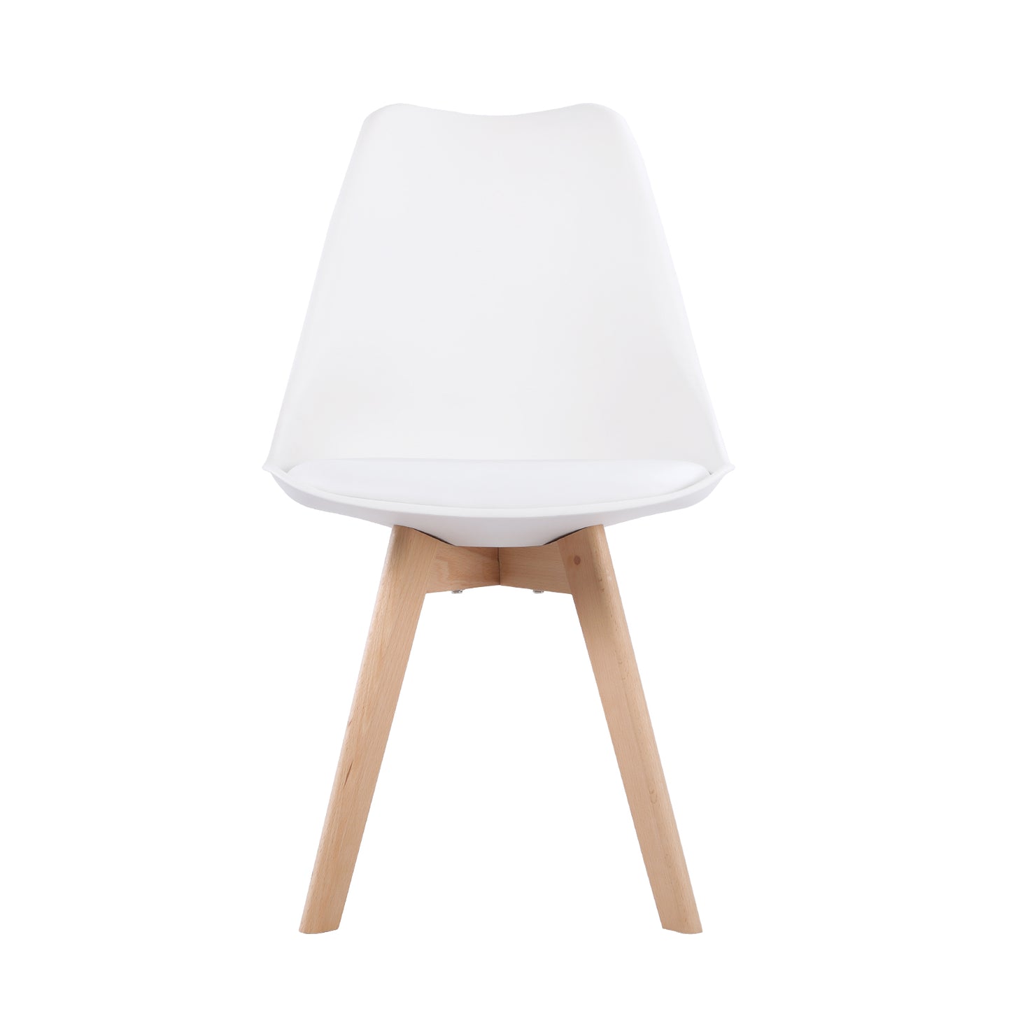 Ensemble de Table et Chaises Scandinave - Table Ronde en Verre avec Pieds en Bois et 2 Chaises Blanches au Design Épuré, Dimensions 54x54x82cm