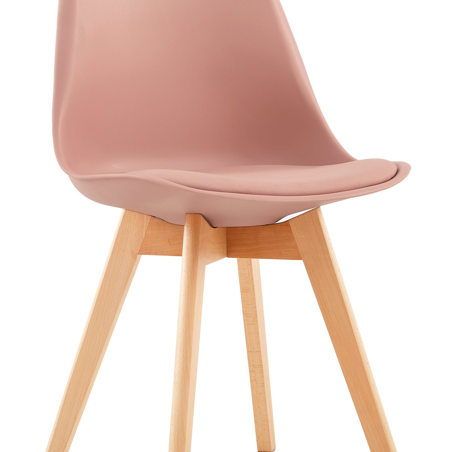 Lot de 4 chaises au design contemporain Scandinave pour salle à manger - Couleur Pâte de Haricot