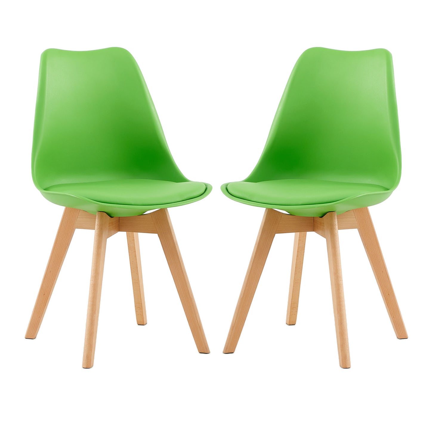 Lot de 2 chaises de salle à manger design contemporain scandinave - Vert