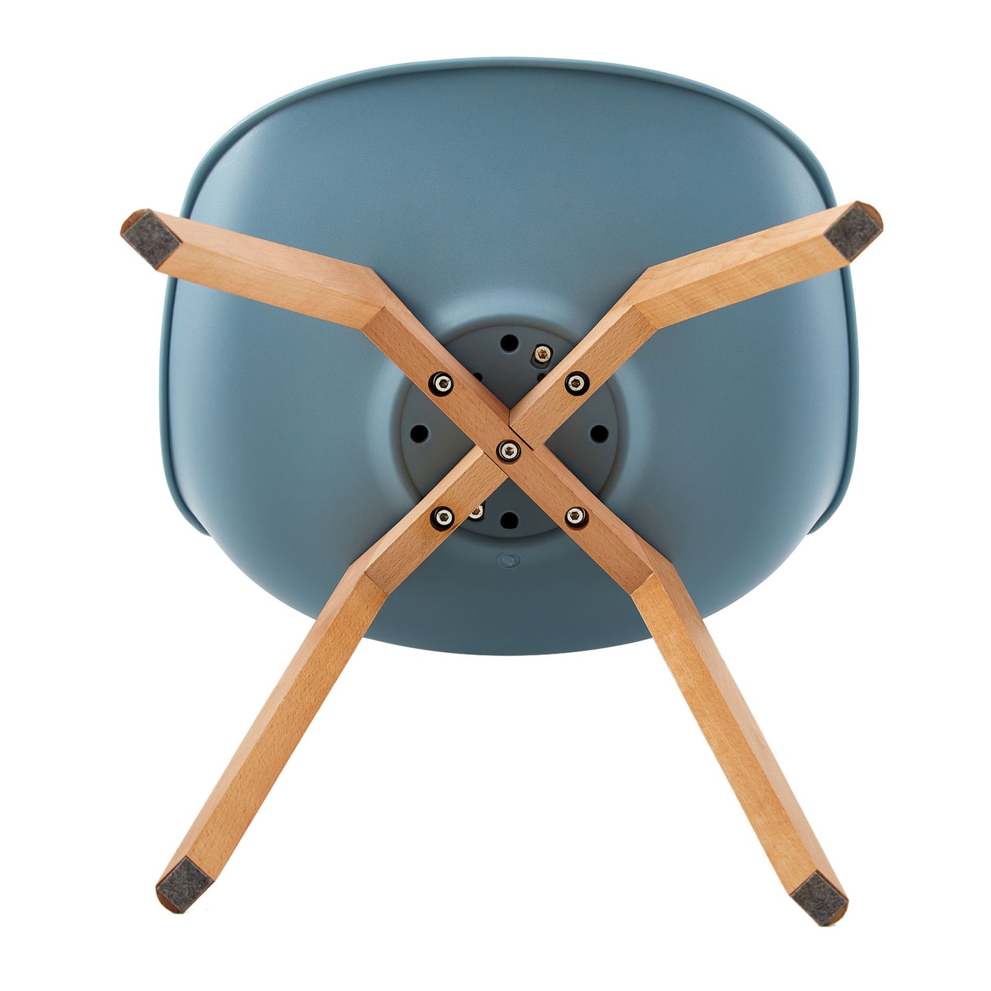 Lot de 2 Chaises de Cuisine Rétro Rembourrée Chaise de Salle de Bureau, Pieds en Bois de Hêtre Massif--Gris clair Bleu