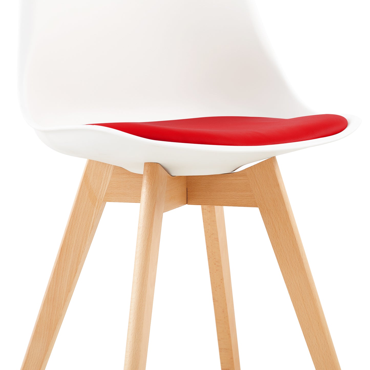 Lot de 4 chaises Scandinaves au design contemporain pour salle à manger - Rouge