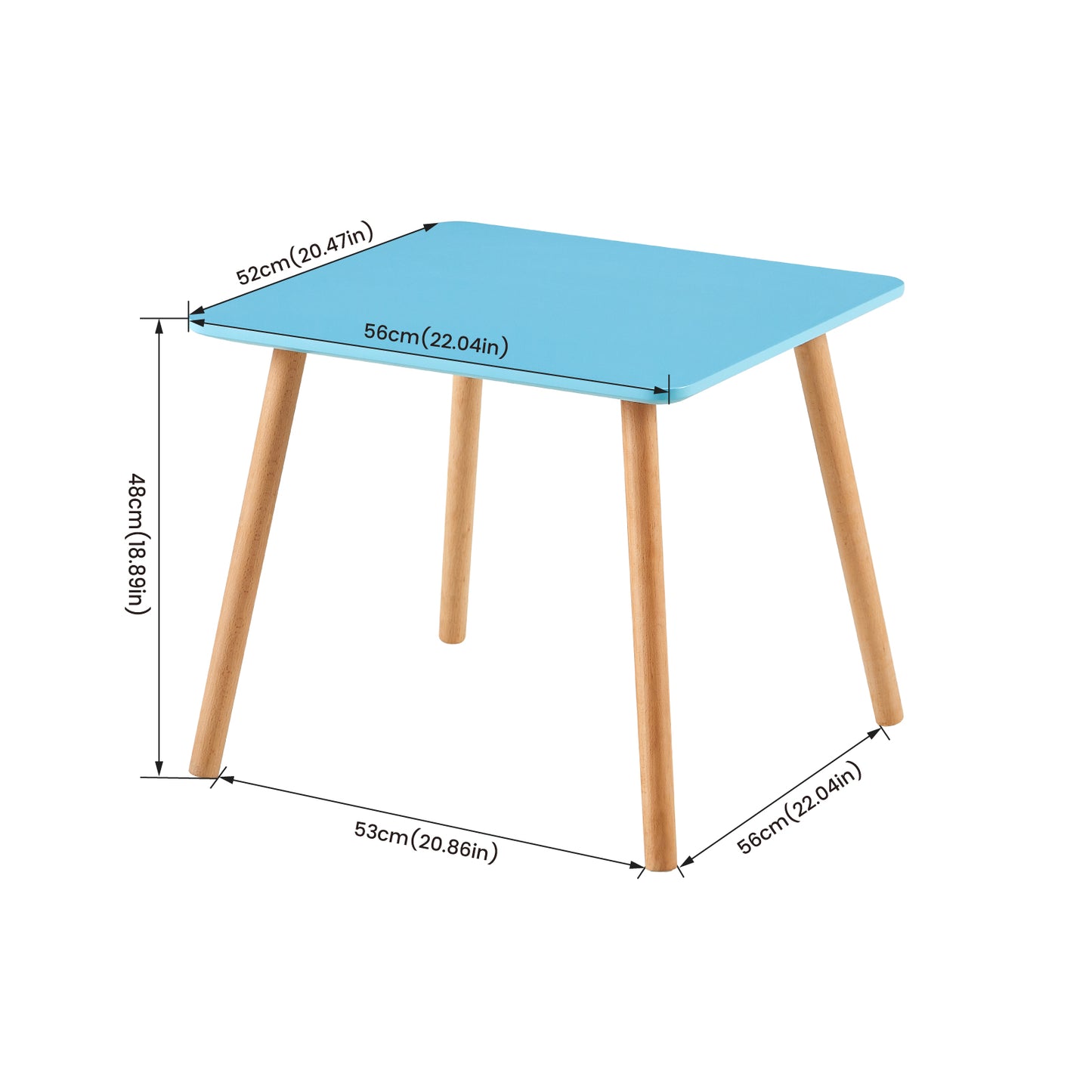 Table à Manger Rectangulaire en Bois Salle à Manger Scandinave pour enfants - Bleu