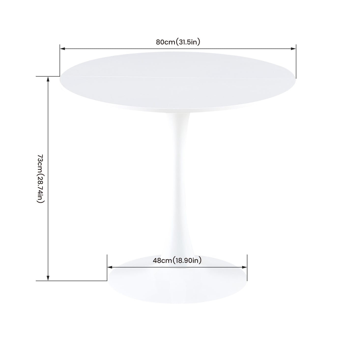 Table à Manger Nordique Style - Petite Table Ronde pour Balcon - Blanc
