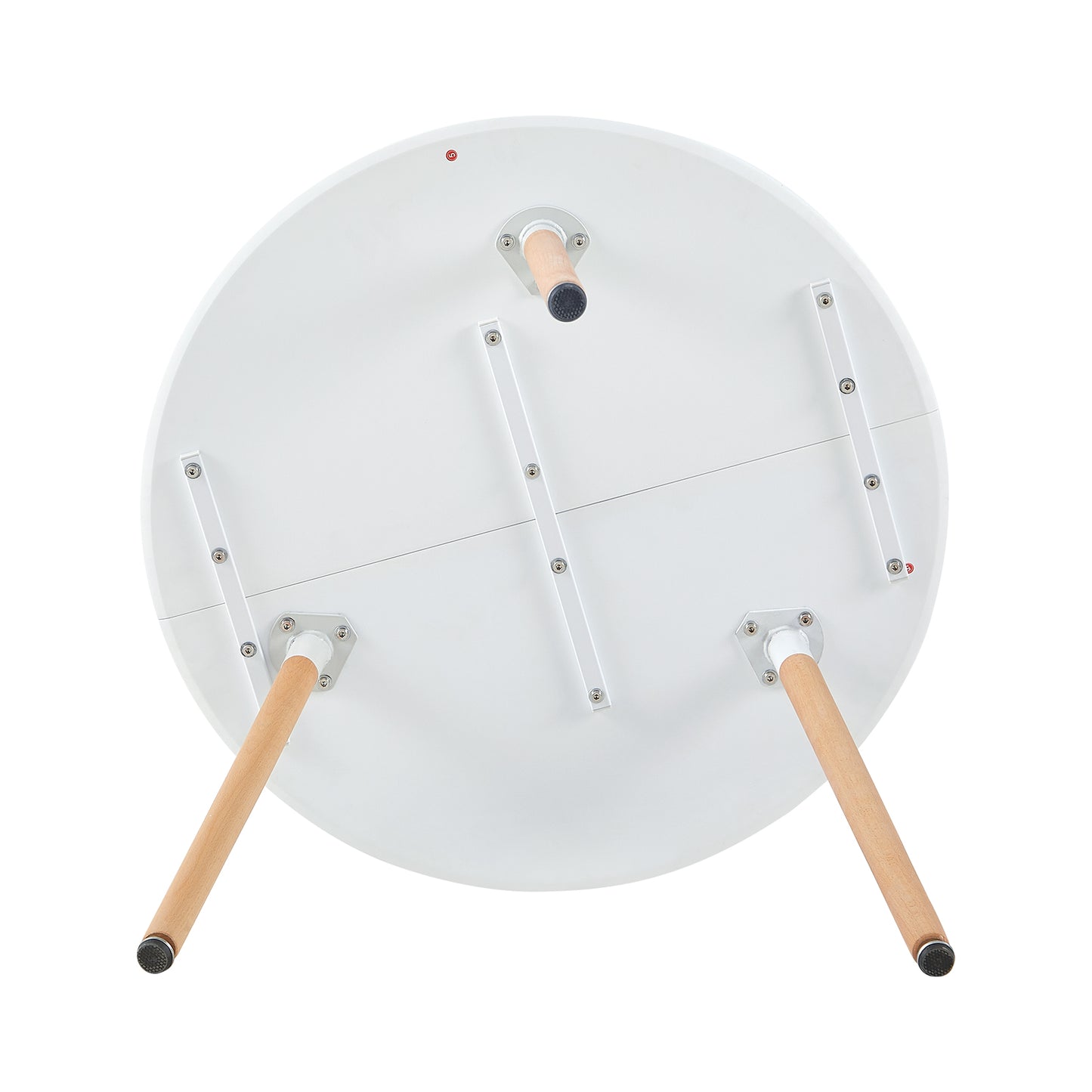 Table à Manger Ronde Scandinave en Bois de Hêtre Massif laqué - 80 x 70 cm - Blanche