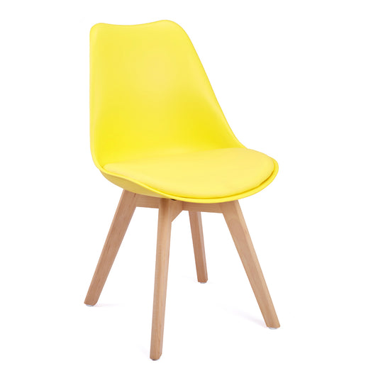 Chaise de salle à manger design contemporain scandinave - jaune