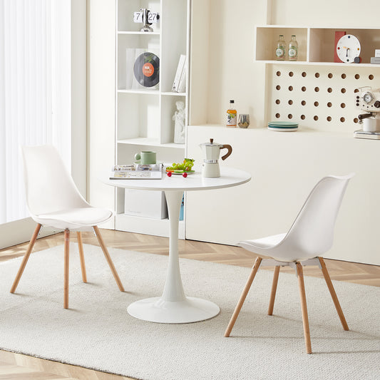 2 pièce chaises de salle à manger design contemporain scandinave-Blanc
