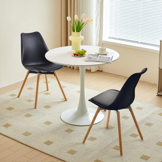 2 pièce chaises de salle à manger design contemporain scandinave-Noir
