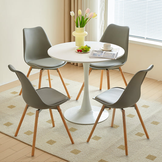 4 Chaise de salle à manger design contemporain scandinave-Gris