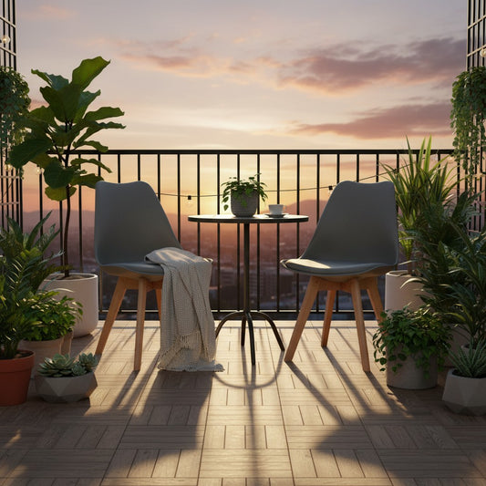 2× chaises de salle à manger design contemporain scandinave-gris