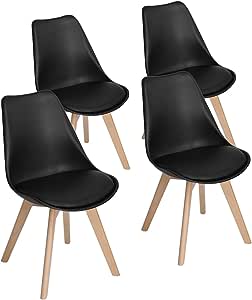 Lot de 4 chaises de style Scandinave Catherina - Noir
