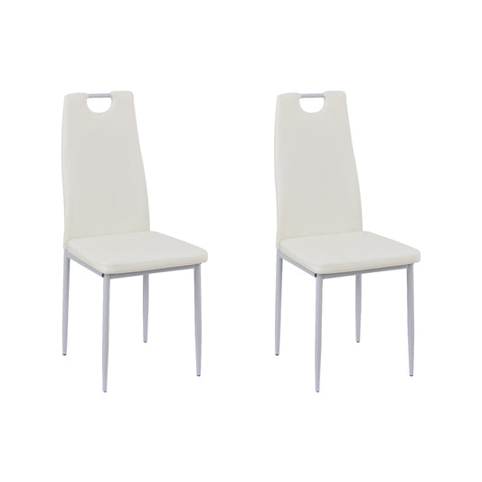 Lot de 2 Chaises de Salle à Manger en PVC - Chaises de Cuisine Modernes