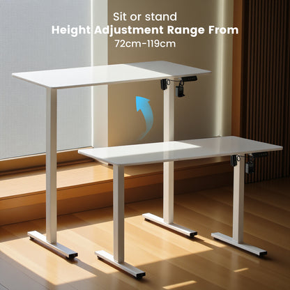 Bureau Reglable en Hauteur Electrique, Bureau Assis Debout Électrique, Bureau Debout avec Bande Lumineuse, Sac en Tissu et USB, 160 X 75 CM, Blanc