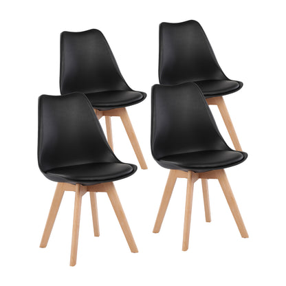 Lot de 4 chaises de style Scandinave Catherina - Noir