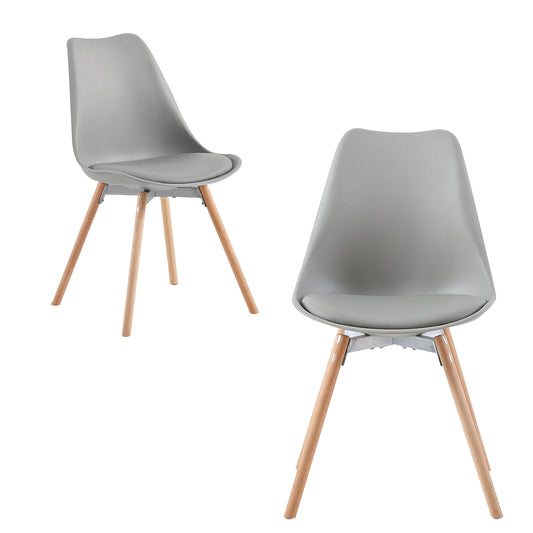 2 pièce chaises de salle à manger design contemporain scandinave-Gris