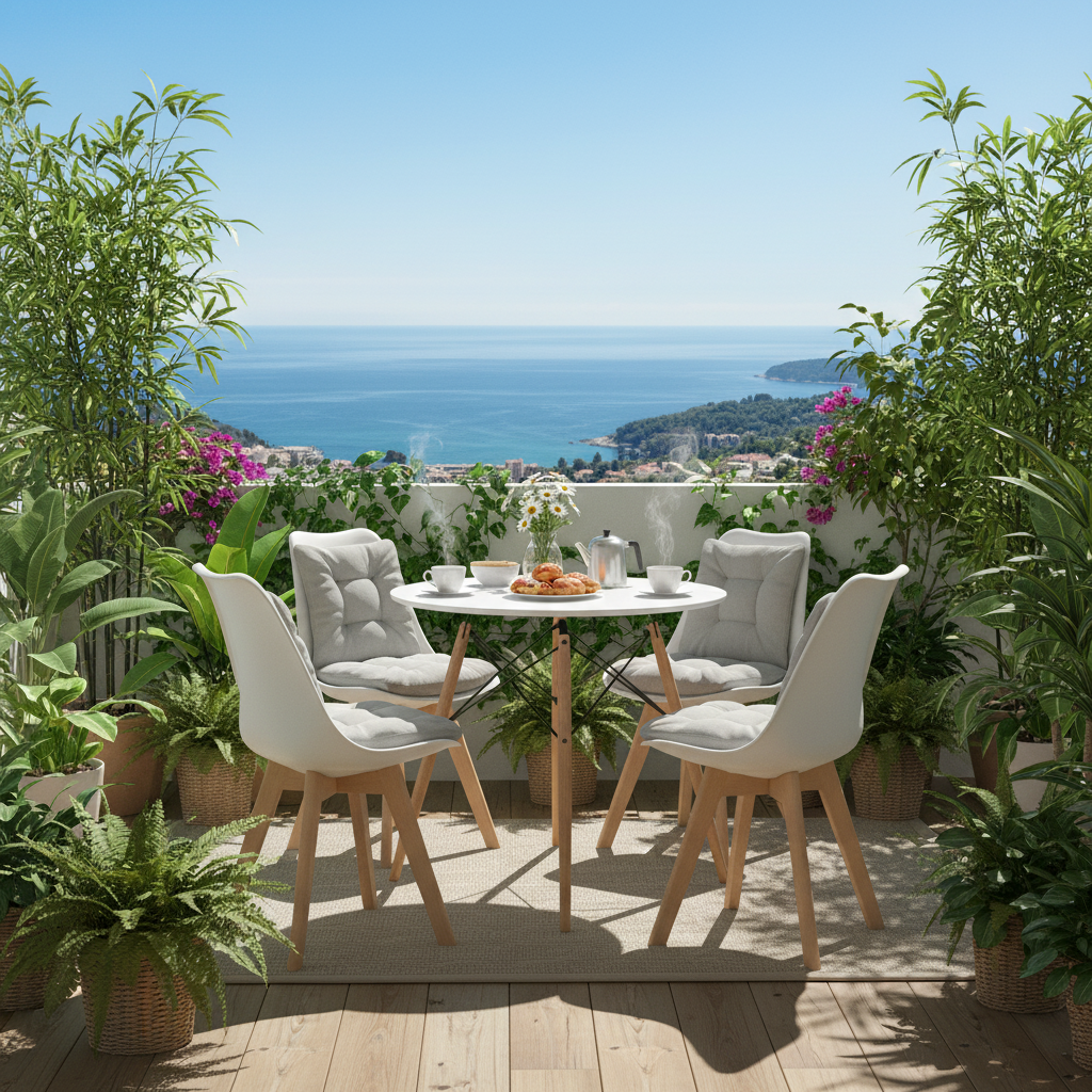 Lot de 6 chaises au design Scandinave contemporain pour salle à manger - Blanc