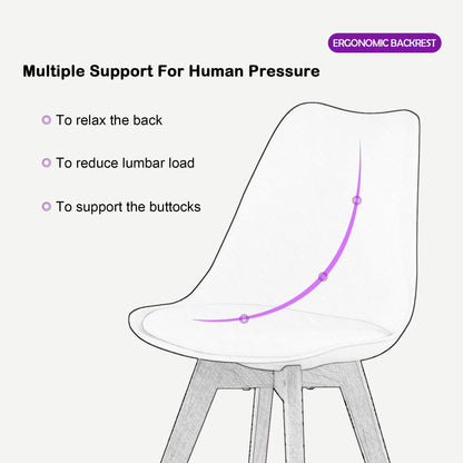 2 pièce chaise de cuisine salle à manger design scandinave assise rembourrée pieds en bois de hêtre massif - blanc