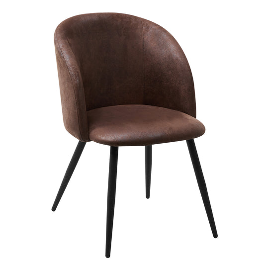 Chaise Scandinaves en Suede-Fauteuil marron pour Salle à Manger