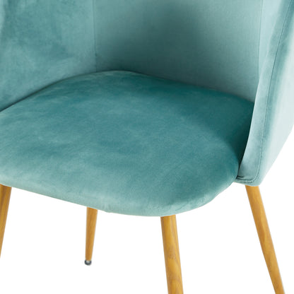 Lot de 2 chaises de salle à manger-Tissu velours Vert - Scandinave chaises