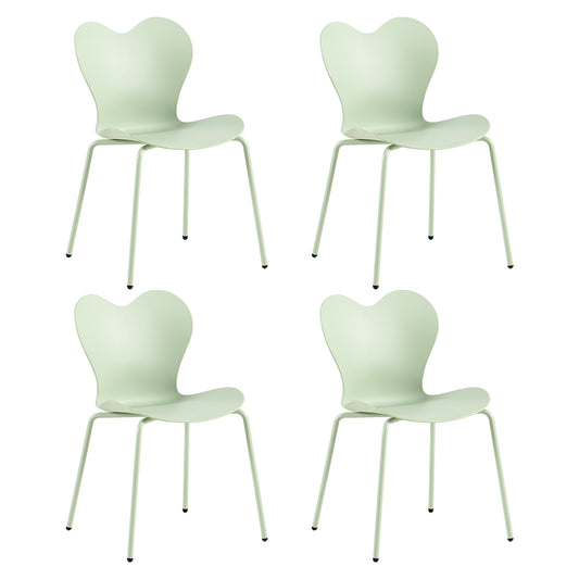 Lot de 4 Chaises de Salle à Manger, Pieds en Métal, Convient Pour la Salle à Manger, la Chambre et le Salon--Crème glacée verte