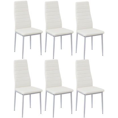 Lot de 6 chaises de salle à manger en PVC Chaises de cuisine modernes