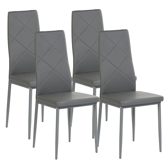 Lot de 4 Chaises de salle à manger rembourrées--Gris