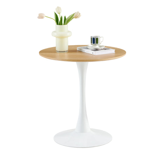 Table à manger ronde moderne – Petite table pour cuisine, salon, salle à manger, balcon, diamètre 70 cm, couleur chêne