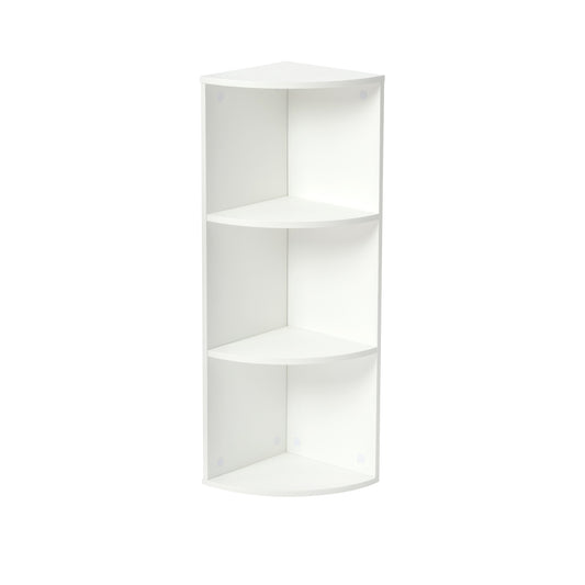 Étagère d'angle, Bibliothèque Autoportante, Étagères de Rangement en Bois pour Salon, Bureau à Domicile, 24 x 24 x 78cm--Blanc