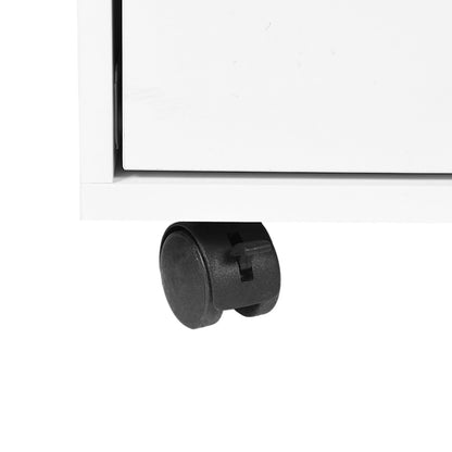 Armoire à tiroirs à roulettes avec 5 tiroirs, meuble de classement mobile blanc, parfait sous un bureau pour la maison ou le bureau