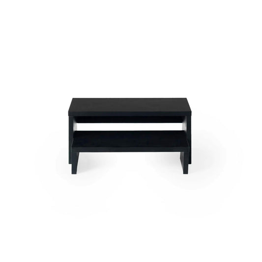 Étagère de Bureau Simple à 2 Niveaux, Étagère de Bureau D'ordinateur Simple, 36x24x8.5 cm--Noir