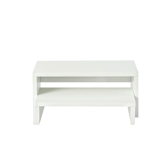 Étagère de Bureau Simple à 2 Niveaux, Étagère de Bureau D'ordinateur Simple, Peut Contenir des Livres, 36 x 24 x 8.5 cm--Blanc