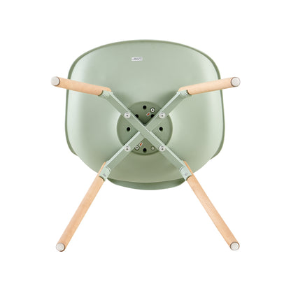 Lot de 4 chaises de salle à manger rembourrées avec bois massif Assise Dossier pour salle à manger, salon, chambre à coucher, salle de conférence, vert crème glacée