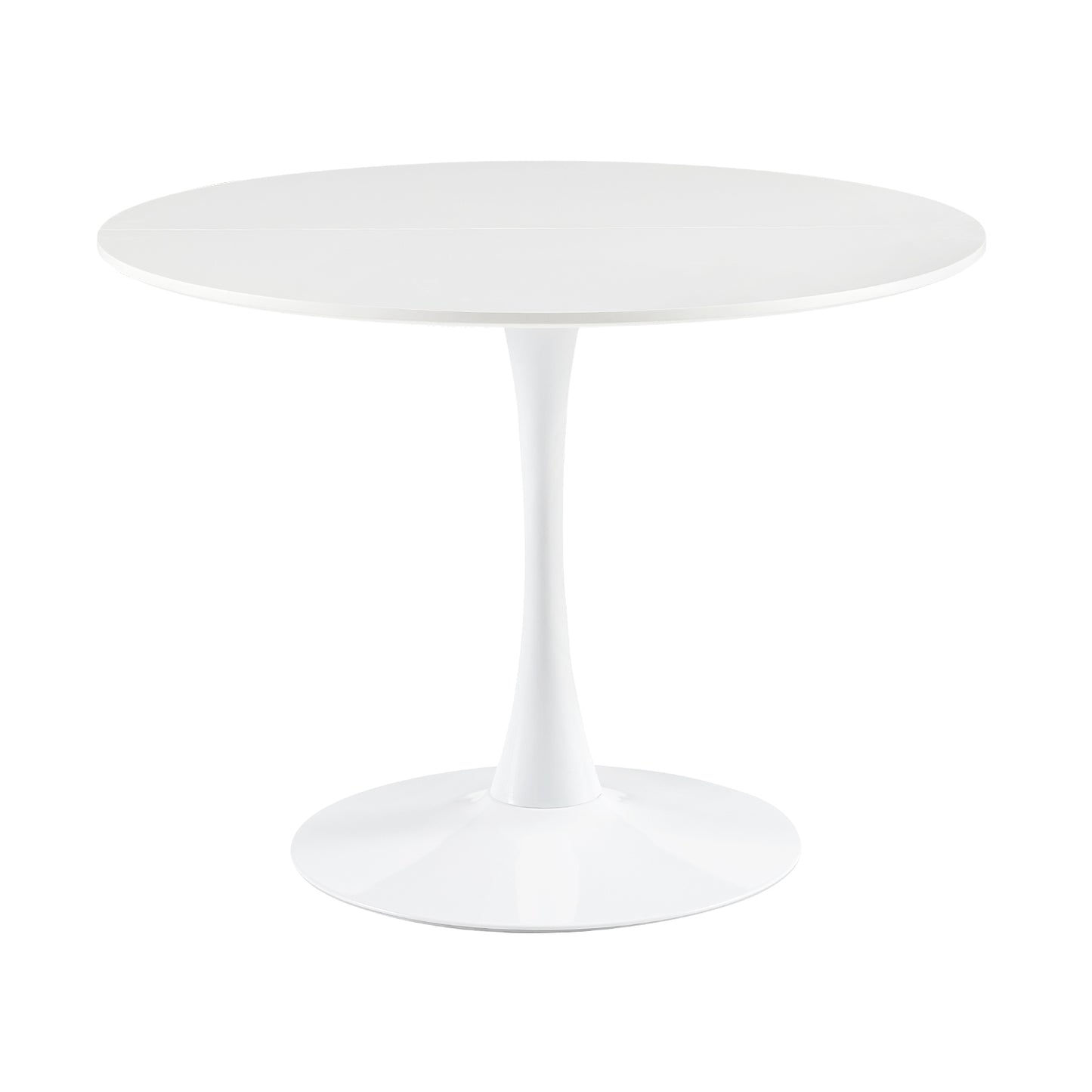 Table à Manger Ronde Moderne, Table de Bar, Bureau, Convient pour la Cuisine, Manger, Salon et Bureau, pour 2 à 4 Personnes, Diamètre 100 cm--Blanc