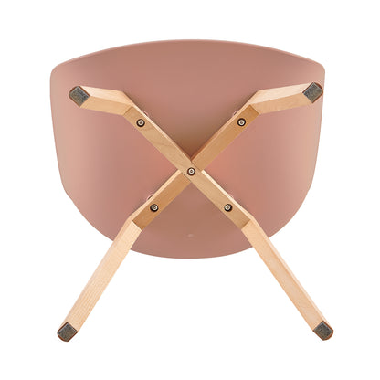 Lot de 4 Chaises de Salle à Manger, Fauteuils Scandinaves Design Rétro avec Pieds en Hêtre Solide - Rose Fumé