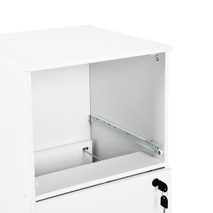 Caisson à roulettes verrouillable avec 3 tiroirs, barres de suspension réglables pour dossiers suspendus au format A4 et lettre