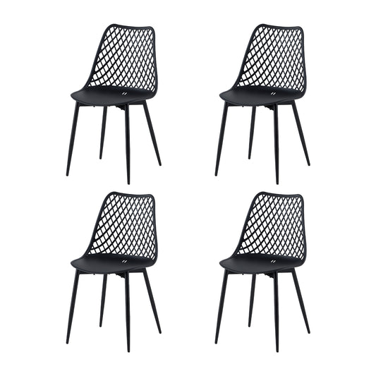 Lot de 4 Chaises Design Plastique Scandinave Chaise de Salle à manger - Noir