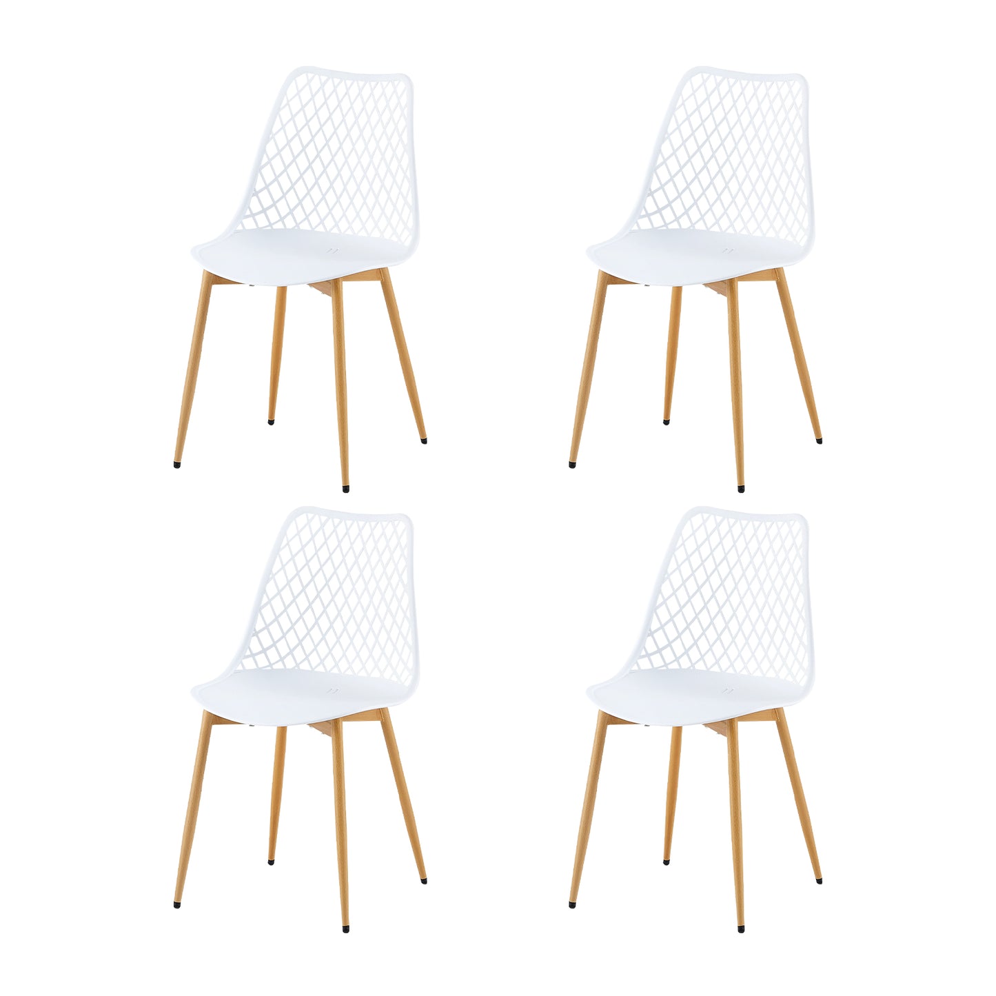 Lot de 4 Chaises Design Blanc Plastique Scandinave Chaise de Salle à manger