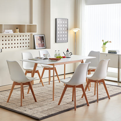 Table de salle à manger extensible 6-8 couverts, idéale pour les petits espaces, avec pieds robustes, pour restaurant ou maison, blanc