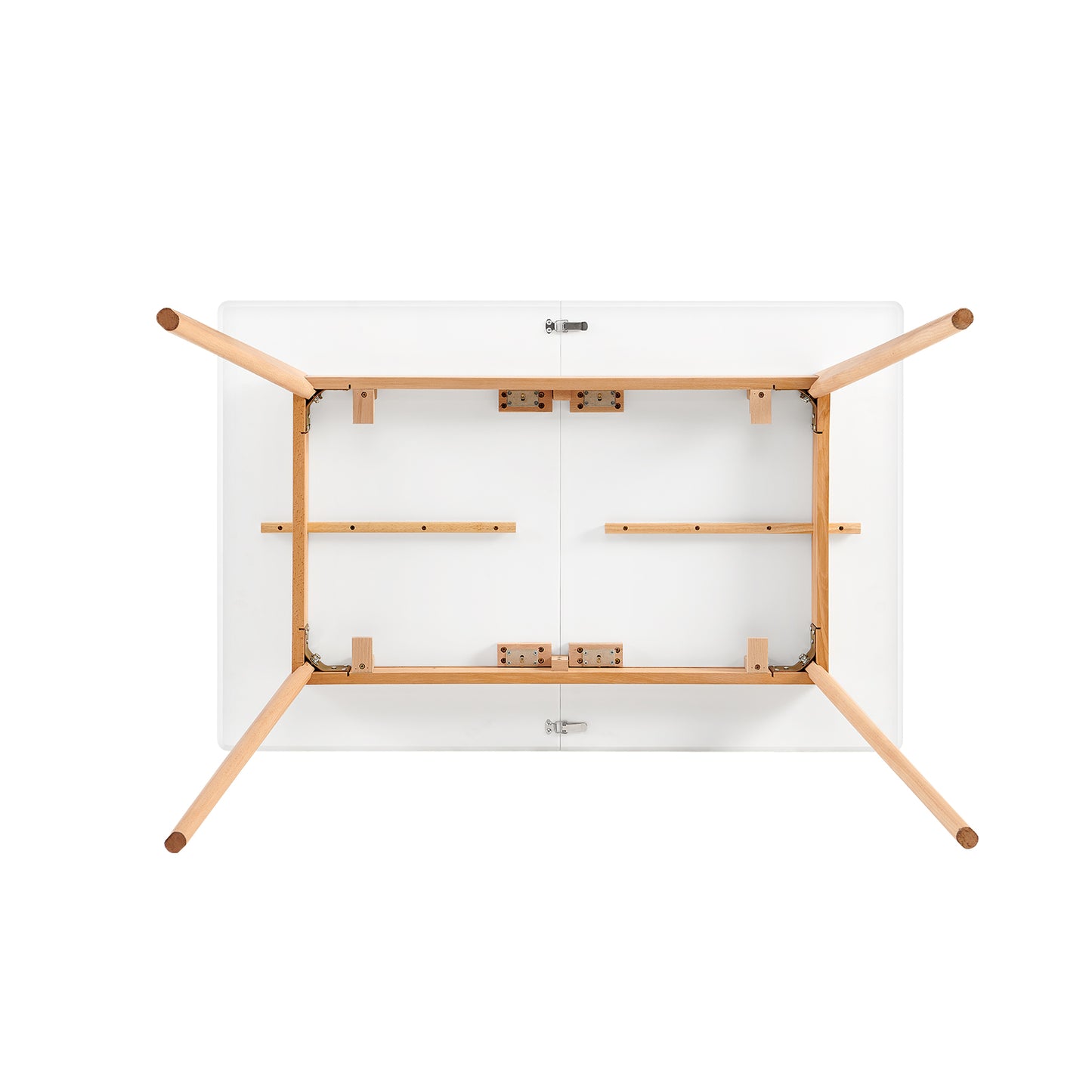 Table de salle à manger extensible 6-8 couverts, idéale pour les petits espaces, avec pieds robustes, pour restaurant ou maison, blanc