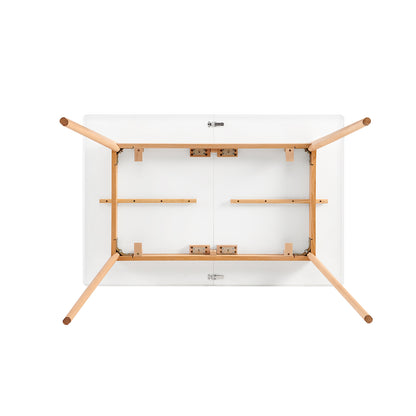 Table de salle à manger extensible 6-8 couverts, idéale pour les petits espaces, avec pieds robustes, pour restaurant ou maison, blanc