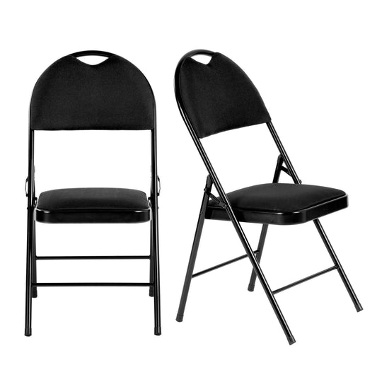 Lot de 2 Chaises pliantes noires Scandinave Chaise de Salle à manger