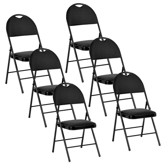 Lot de 6 Chaises pliantes noires Scandinave Chaise de Salle à manger