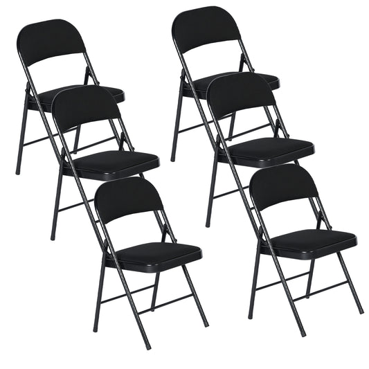 Lot de 6 Chaises pliantes noires en fellce + métal Style Industriel