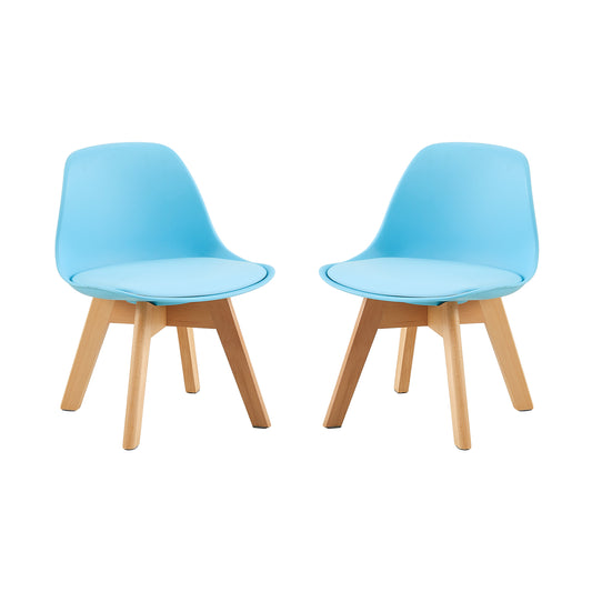 Lot de 2 Chaises Design Plastique Scandinave Chaise de Salle à manger pour enfants - Bleu