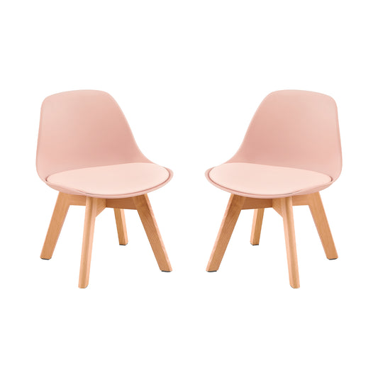 Lot de 2 Chaises Design Plastique Scandinave Chaise de Salle à manger pour enfants - Rose