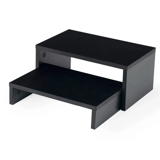 Étagère de Bureau Simple à 2 Niveaux, Étagère de Bureau D'ordinateur Simple, Peut Contenir des Livres, 40 x 24 x 17 cm--Noir
