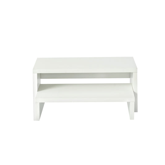 Étagère de Bureau Simple à 2 Niveaux, Étagère de Bureau D'ordinateur Simple, Peut Contenir des Livres, 40 x 24 x 17 cm--Blanc