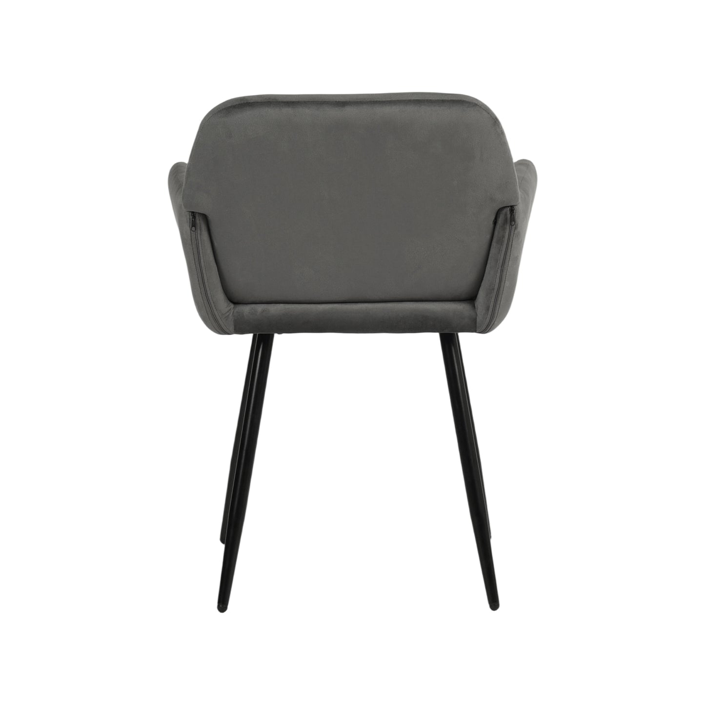 1x Chaises de Salle à Manger Scandinaves Rembourrées avec Accoudoirs Velours Chaises de Cuisine Pieds en Métal Ergonomique , Gris