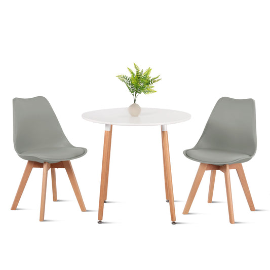 2× chaises de salle à manger design contemporain scandinave-gris