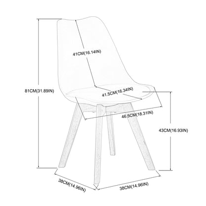 Chaise de salle à manger design contemporain scandinave-Blanc